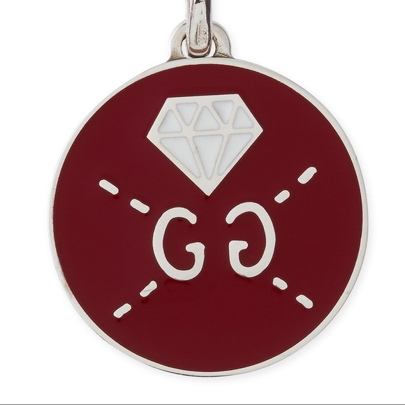 GucciGhost Sterling Silver & Enamel Diamond Charm - Picture 2 of 14